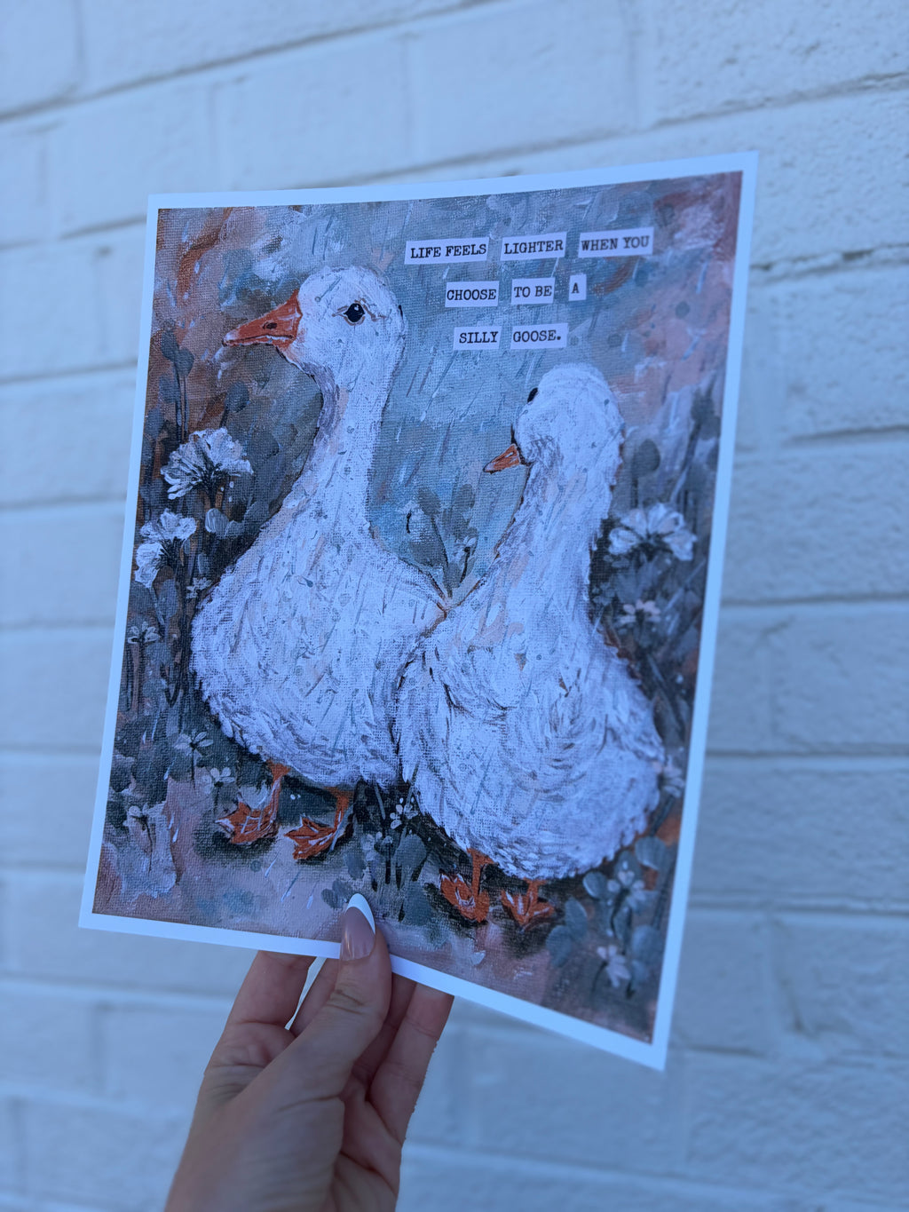 Silly Geese Art Print