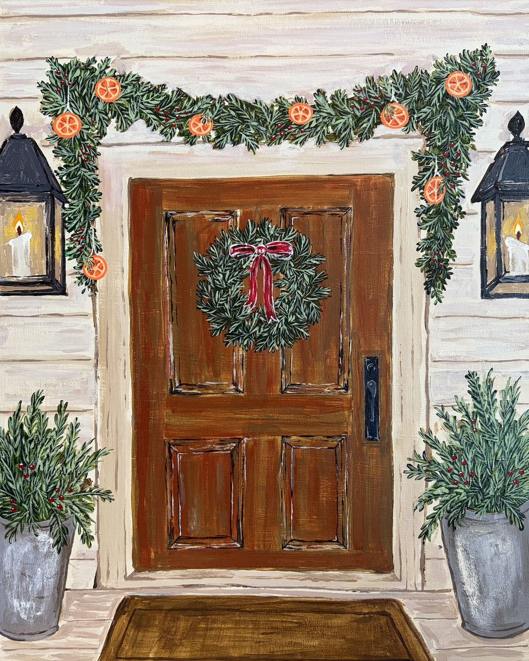 Holiday Door Art Print
