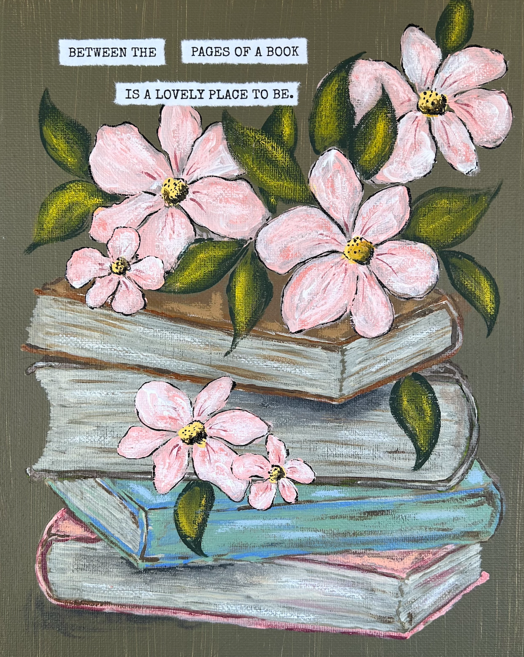 Book Stack Art Print