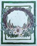 Antler Floral Wreath Art Print