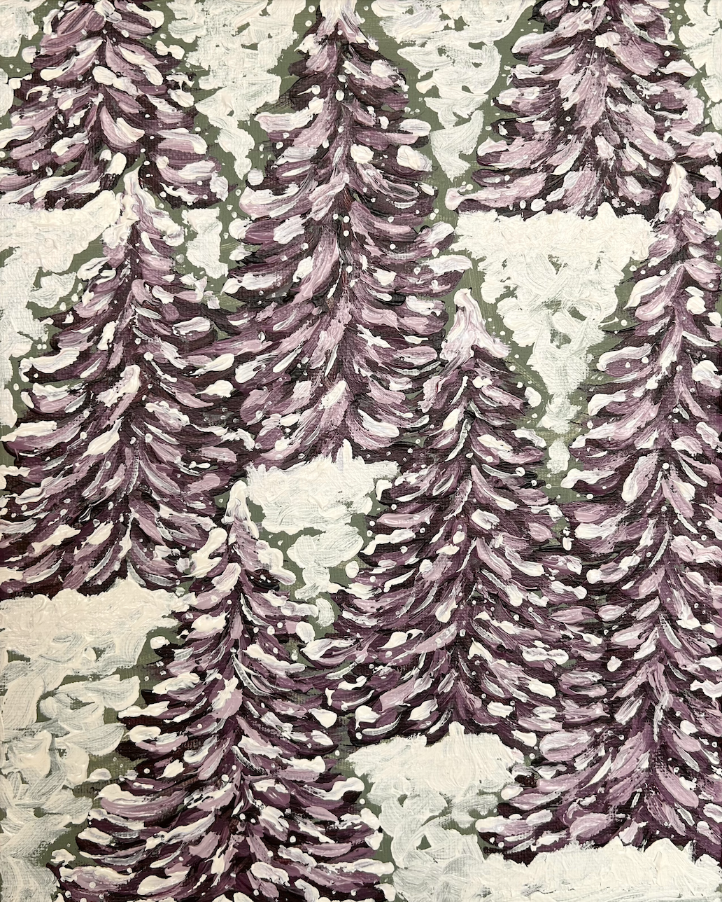Purple Winter Trees Art Print